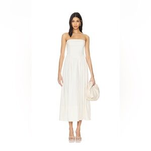 Ivory Strapless Maxi Dress